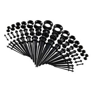 50 pezzo nero 14G-00G O-Ring acrilico Tapers tappi e Silicone tunnel di verniciatura del corpo forniture - Product Image 3