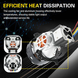 Projecteur <span class=keywords><strong>LED</strong></span> triple laser G-View, lentille de projecteur <span class=keywords><strong>LED</strong></span> 3,0 pouces, haute luminosité, phare bi-<span class=keywords><strong>LED</strong></span>, double ventilateur de refroidissement, rénovation sans perte, lampes de voiture - Product Image 2