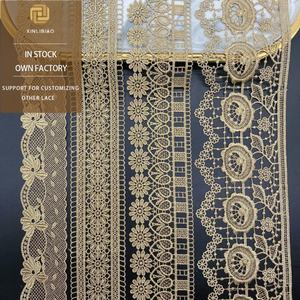 Produk baru aksesori pakaian: hiasan renda poliester emas untuk tekstil rumah. Hiasan renda renda renda Lolita. - Product Image 1
