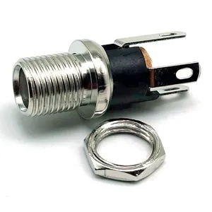 Toma de corriente DC de 5,5mm x 2,1mm, conector hembra de montaje en Panel, 2,1mm, rohs