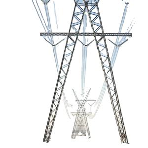 Tour de transmission d'énergie en treillis d'acier avec galvanisation à chaud pour les projets d'infrastructure et d'énergie électrique - Product Image 1