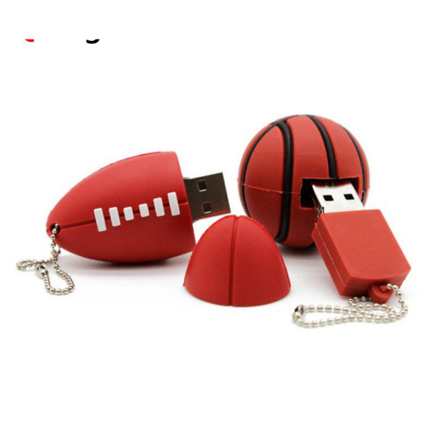 Cool Gadgets Memorias Usb Stick Football Shape 3.0 2.0 Pen Drives 64GB 128GB 256GB PVC USB Flash Drive Disk