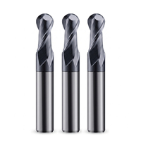 Fraise à queue sphérique à 4 dents en carbure monobloc haute performance, en acier au tungstène, pour usinage CNC de profilage 3D, ODM/OEM