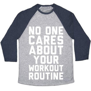 Nessuno si preoccupa della tua routine di allenamento - T-shirt da baseball unisex in tessuto misto - Product Image 4