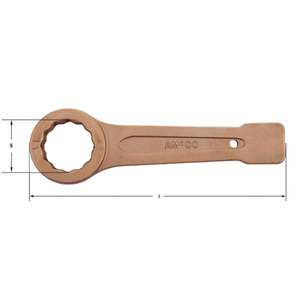 Ampco-SW1060B กุญแจนิรภัย, ประแจเบริลเลียมทองแดง (นิ้ว) ประแจไม่เกิดประกายไฟประแจและประแจปรับได้ - Product Image 1