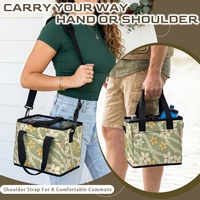 Sac isotherme à bandoulière pour petites quantités, imprimé Aloha Ohia Puakenikeni, porte-boissons personnalisé à 4 compartiments, réutilisable et recyclable
