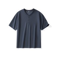 T-shirt à manches courtes en lyocell de luxe pour homme, nouveau polo Henley d'été, coupe ample, 210g