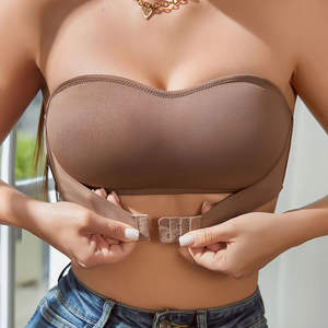 Soutien-gorge push-up sans bretelles pour femmes, débardeur invisible, sans couture, sans fil, soutien-gorge de mariage avec fermeture à crochet, respirant - Product Image 1