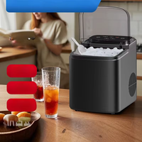 Machine à glaçons électrique entièrement automatique, portable et compacte, 120W, pour usage commercial, étudiant et domestique, avec fonction de signalisation de niveau d'eau et de glace plein.