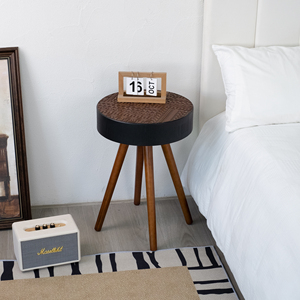 15.7-inch Round Convertible Coffee Table Modern Design with <b>Adjustable</b> <b>Height</b> & Storage Compact Space-Friendly Wood Side Table - Product Image 5