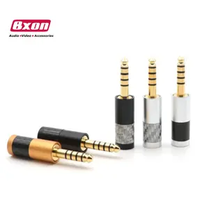 Five Colour 4.4mm Audio Plug Jack 5 Poles Carbon Fiber Earphone Plugs Gold Plated Solder Wire Connector