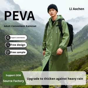 PEVA Disposable Adult Thickened Waterproof One-piece <strong>Raincoat</strong> for Portable Outdoor Hiking Travel - Product Image 3
