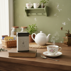 1.6L Vintage Café-Inspired Lin Texture Design 105x105x160mm Boîte de rangement carrée en métal pour les aliments inspirés par les cafés classiques - Product Image 3