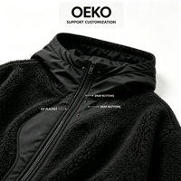 Veste Sherpa pour femme, manteau en polaire Teddy à capuche, passepoil contrasté, poches zippées, streetwear décontracté chaud pour l'hiver