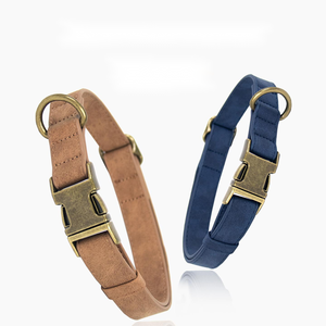 Collier pour chien Thinkcore XK-003 rétro en cuir suédé vintage avec boucle en matériau Cortex anti-explosion pour chiens de grande, moyenne et petite taille - Product Image 2