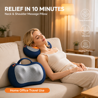 Almohada de Masaje para Espalda Zhipin, Eléctrica, Shiatsu, Infrarroja, Fisioterapia, Rodillos Amasadores, Calor para el Cuello, Batería de Litio, Enchufable