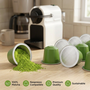 Cápsulas de Té Verde Matcha de Alta Calidad, Compatibles con Cafeteras Keurig y Nespresso, Cápsulas Individuales para Preparar Café - Product Image 1