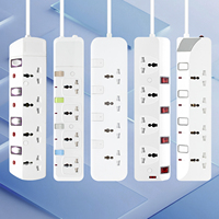 Rallonge électrique 240V 3m en plastique 10A 4 prises avec interrupteurs