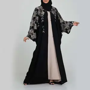 Di Modo delle signore Islamico Tunica Borong Jubah Vietnam Morbido Dubai Più Recente Per Increspato Abaya