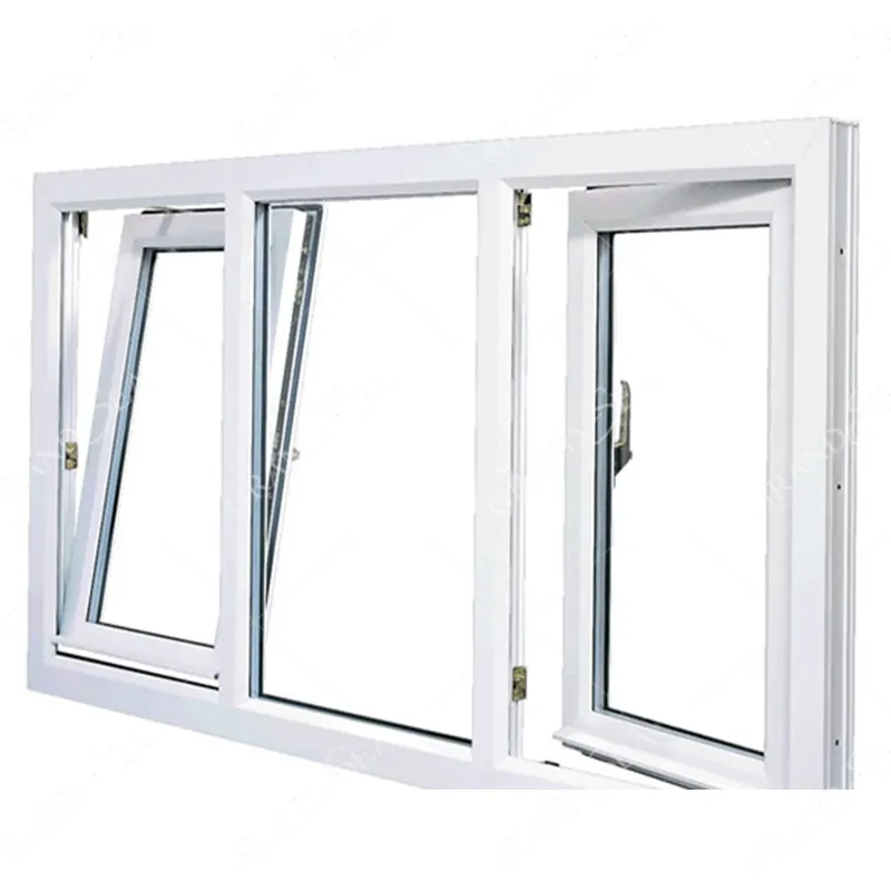 Grandsea French Style PVC Windows Double Pane Window UPVC Casement Window UPVC Frame Sliding Window