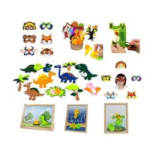 Großhandel hochwertiges Dinosaurier-Welt-Felt-Spielzeug Feststick-Kit Kinder Anfänger Kunsthandwerk Filz Kinder Filz Handwerk Kits