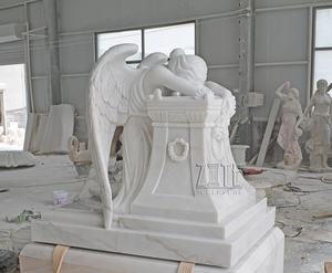 Пользовательские белый мраморный надгробный камень в натуральную величину плач Ангел статуи - Product Image 6