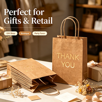 Vente en gros sac en papier de remerciement personnalisé avec votre propre logo sacs en papier kraft avec poignées et réutilisables à des prix abordables