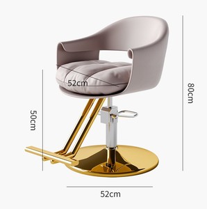 Fábrica barata al por mayor muebles de salón Silla de peluquero negro con Base dorada Silla de peluquería Silla de peluquero - Product Image 3