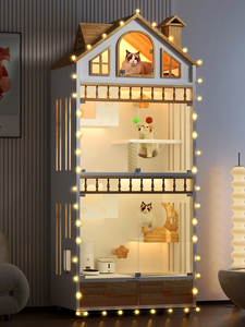 Maison de chat d'intérieur haut de gamme personnalisable Villa élégante de luxe pour animaux de compagnie Grand nid panoramique <span class=keywords><strong>Cage</strong></span> pour chat Comptoir pointu Vitrine <span class=keywords><strong>Animal</strong></span> - Product Image 2