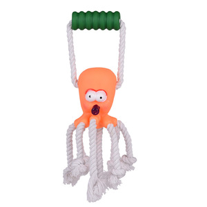 Factory Wholesale Octopus Shape Pet Chew <strong>Toy</strong> Durable <strong>Squeaker</strong> Dog Teething Rope <strong>Toy</strong> - Product Image 4