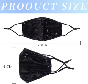 Couvre-visage à paillettes réglable, anti-poussière, fin, avec filtre insérable pour les défilés de mode - Product Image 6