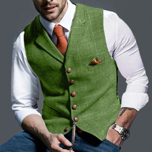 <span class=keywords><strong>Chaleco</strong></span> de Traje Clásico Casual para <span class=keywords><strong>Hombre</strong></span> RNSHANGER, Cuello en V, <span class=keywords><strong>Tweed</strong></span> Espigado, Corte Entallado, <span class=keywords><strong>Chaleco</strong></span> de Negocios para Boda, <span class=keywords><strong>Chaleco</strong></span> a Cuadros con Solapa para <span class=keywords><strong>Hombre</strong></span> - Product Image 3