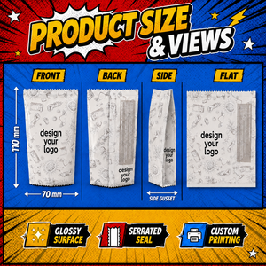 Confezione in Alluminio Termosaldabile per Buste Sigillabili per Carte Collezionabili, Sacchetti in Mylar con Sigillatura Posteriore e Logo Personalizzato Stampato - Product Image 2