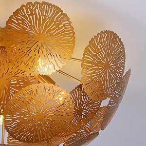 Lámparas de techo LED doradas modernas, candelabro de Ambiente de cobre de nuevo estilo para el hogar, oficina, pasillo, dormitorio, decorativo con Base de Metal - Product Image 3