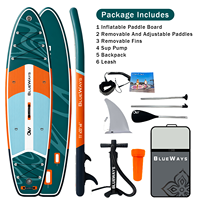 Vente flash : SUP gonflable Drop Stitch 11' x 33" avec pompe, planche à pagaie Sunset Stripe, kit complet tout-en-un