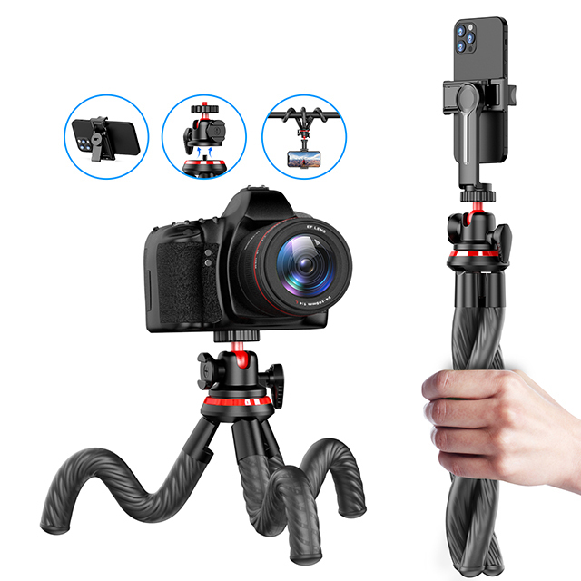 C02 Portable Waterproof Lightweight Flexible Octopus Camera Tripod 360 Degree Adjustable Ball Head Selfie Stick Removable Phone