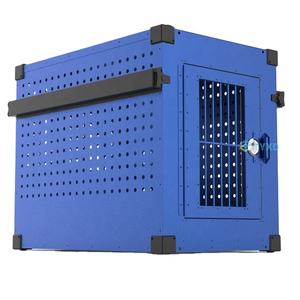 TYXD koyu mavi alüminyum köpek kafesi orta köpek sandık kulübesi ekstra büyük kapalı köpek kafesi araba - Product Image 4