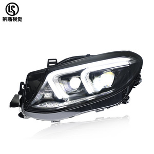 Nuevo conjunto de faros delanteros Mercedes-Benz GLE 15-19 W166 lente LED de escaneo geométrico Luz de circulación diurna blanca cálida - Product Image 2