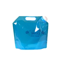Pochette souple écologique en PE de 1L, 3L, 5L pour huile moteur de voiture avec poignée intégrée, bec verseur anti-fuite pour huile moteur, sac noir de 5 litres