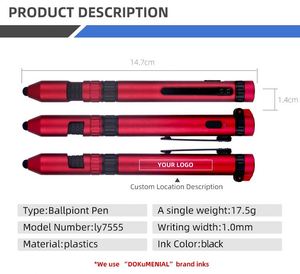 6-in-1 Multifunctional Outdoor Travel Tools LED Light 1.0mm Writing Width Compass Screwdriver Screen Touch <b>Pen</b> Ballpoint <b>Pens</b> - Product Image 3