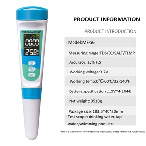 Testeur professionnel 4-en-1 <span class=keywords><strong>TDS</strong></span> EC SALT pour <span class=keywords><strong>piscine</strong></span> et eau pure, mesureur de salinité pour eau salée - Product Image 4