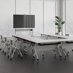 โต๊ะประชุมผู้บริหารแบบพกพา สำหรับ 4 6 8 12 20 คน โต๊ะสำนักงานแบบแยกส่วน เฟอร์นิเจอร์ห้องประชุม โต๊ะห้องประชุม - Product Image 2
