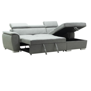 Canapé convertible en chenille en forme de L avec lit escamotable et rangement pour salon, appartement, hôtel - Product Image 1