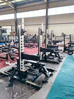 Combo Banc de Musculation et Rack de Squat Robuste en Acier pour Compétition de Powerlifting, Station de Presse à Plat et Inclinée pour Salle de Sport Commerciale