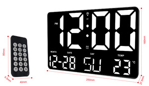 Trang trí nội thất lớn kỹ thuật số điện LCD hiển thị bảng tường đồng hồ báo thức LED lịch đồng hồ - Product Image 2