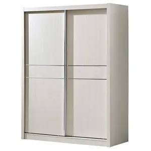 White Laminate Finish MDF Sliding Doors Cupboard Bedroom Wardrobe Furniture