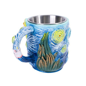 Nouveauté en vente chaude, tasse à café en résine avec des motifs d'étoiles de <span class=keywords><strong>Van</strong></span> <span class=keywords><strong>Gogh</strong></span>, décorations de bureau à domicile, cadeaux de vacances - Product Image 6