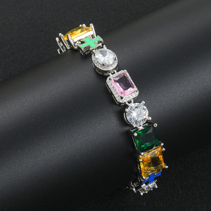 Pulsera de circonita de colores estilo Hip Hop, accesorios de moda para hombre, estilo Dopamina, celebridad de Internet, collar de moda Tanjing Lijing - Product Image 5