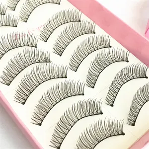 10 Pares Cílios Naturais Faux Mink cílios Handmade Cílios Postiços Maquiagem Nude Simulação Cruz Messy Eye Curly Cílios