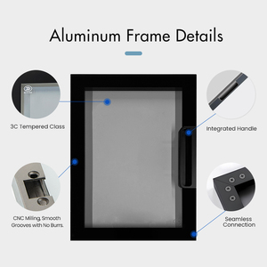 Portes de placard en aluminium OEM en gros, portes de cuisine en verre teinté, portes de meubles décoratifs de haute qualité en gros - Product Image 4